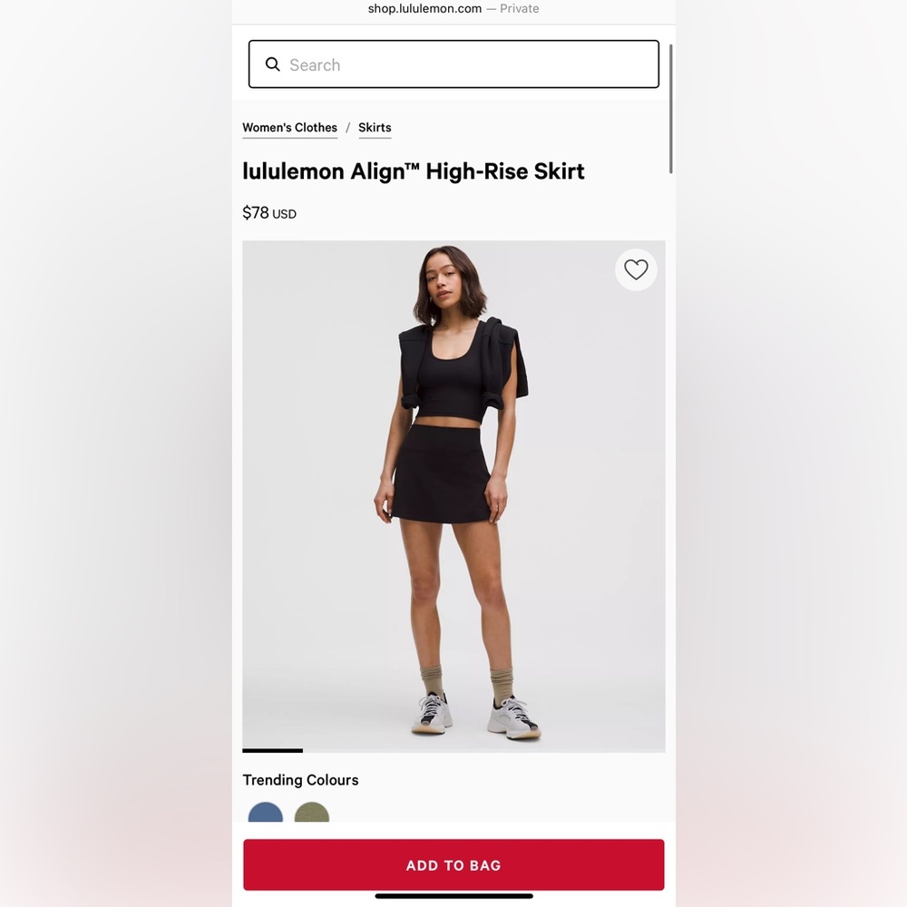 Lululemon Athletica Black Mini Skirt